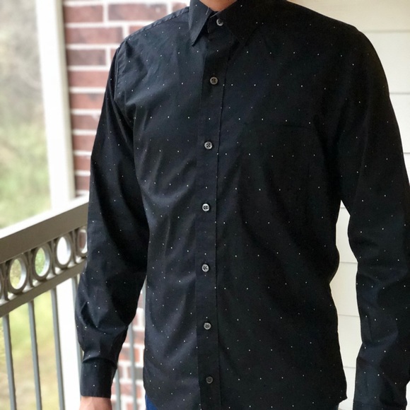 Van Heusen Other - Van Heusen Slim Fit Shirt in Black dotted NWT